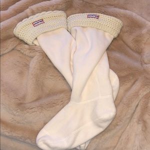 Hunter tall cream socks
